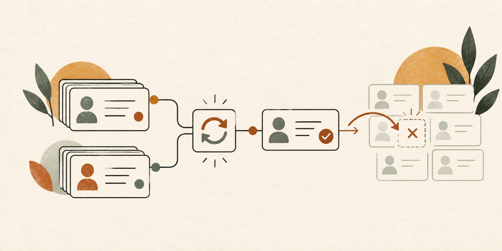 Two contact databases feed a daily sync that excludes a booked contact from an ad audience