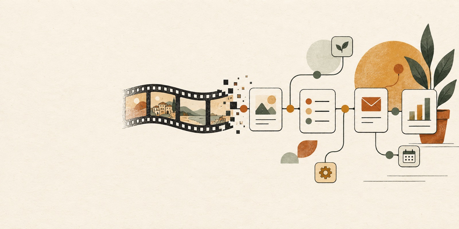 Editorial illustration of film becoming a connected workflow